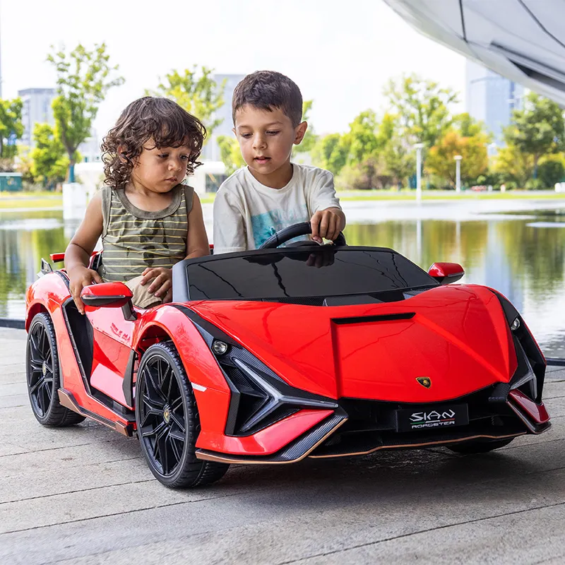 Voitures autoportées 24V 2 places Sian Lamborghini Drift surdimensionnées avec licence Voiture de luxe pour enfants à piles pour garçon