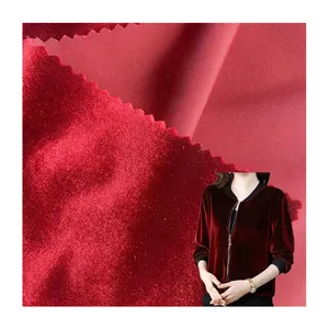Factory Direct Customizable 90% Poly 10% Spandex Imitation Acetate Velvet Fabric For Coats Garment Use