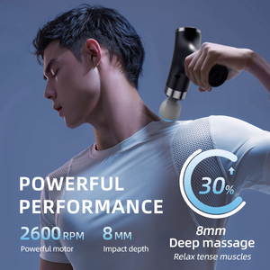 Pistolet de massage sans fil TAHATH Mini pour tissus profonds, avec poignée longue détachable, 12 niveaux de vitesse, télécommande sans fil, portable pour le corps et le cou - Product Image 2