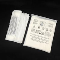 Sac d'emballage pour vêtements en CPE avec fermeture éclair durable, logo personnalisé, fermeture répétée, matériau givré auto-scellant
