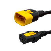 Câble d'extension d'alimentation verrouillable IEC C14 C13 10A 250V 1,0 mm H05VV-F avec conducteur en cuivre pur et gaine PVC/caoutchouc pour serveur de données