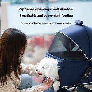 Carrinho De Cachorro De Gato De Luxo Carrinhos De Viagem 4 Rodas Portátil Dobrável Carrinho De Estimação Carrinho De Cão De Estimação - Product Image 4