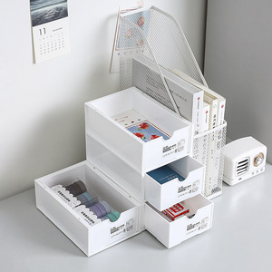 Desktop <b>Storage</b> <b>Box</b> <b>Drawer</b> Style Stackable Transparent Plastic Organizer For Stationery Cosmetic Desktop <b>Drawer</b> Organizers - Product Image 3