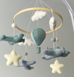 Aereo bambino Mobile vivaio mobile fatto <span class=keywords><strong>a</strong></span> <span class=keywords><strong>mano</strong></span> regalo del bambino mongolfiera Mobile culla Mobile - Product Image 1