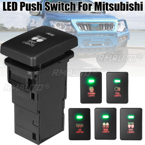 <b>12V</b> Car <b>Light</b> Push Button Rear Fog Spot <b>Light</b> LED <b>Light</b> Bar On/Off <b>Switch</b> for Mitsubishi Mirage LA Outlander ZK Pajero Sport QE - Product Image 1