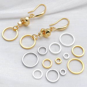 Colgante de anillo cerrado de aleación de zinc chapado en oro, accesorios de joyería DIY de tamaño mediano para proyectos creativos - Product Image 3