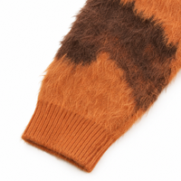 Pull à col rond en laine mohair jacquard géométrique pour homme, personnalisé ODM/OEM - Anti-rides, anti-rétrécissement