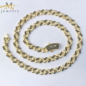 JML 도매 14K 골드 도금 유행 힙합 8mm 쿠바 목걸이 핫 세일 초커 모나코 목걸이 칼라 지르콘 황동 파티 - Product Image 2