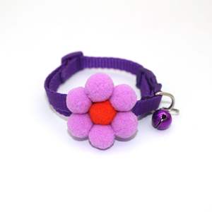 Collar de cuello de animales pequeños multicolor al por mayor, collar para mascotas con forma de flor, abalorios para cachorros y mascotas, Collar con campana - Product Image 4