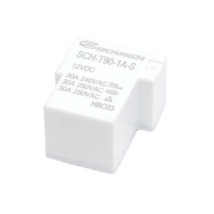 Daqcn relé de montagem pcb, componentes eletrônicos 30a 5 pinos brancos t90