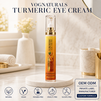 Crème pour les yeux en marque privée, curcuma naturel hydratant, anti-poches, anti-cernes, liftant, raffermissant, OEM
