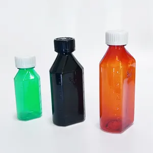 1OZ 2OZ 3OZ 4OZ 6OZ 8OZ 12OZ 16OZ botellas ovaladas líquidas de plástico farmacéutico botellas transparentes graduadas para productos químicos