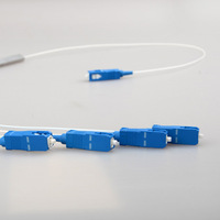 Prix usine Mini Splitter à fibre optique type PLC 1:8 Mini tube en acier 1x8 voies Connecteur SC UPC FTTH 1m G657A1