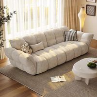 Canapé modulaire moderne en chenille et sherpa avec rembourrage en éponge écologique, pieds en bois, accoudoirs inclinés pour appartements, hôtels et salons