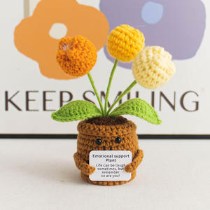 Adorno de Escritorio de Algodón Tejido con Flores y <span class=keywords><strong>Plantas</strong></span> en Maceta, Decoración Artificial para el Día de la Madre, Regalo Transfronterizo de Energía Positiva - Product Image 6