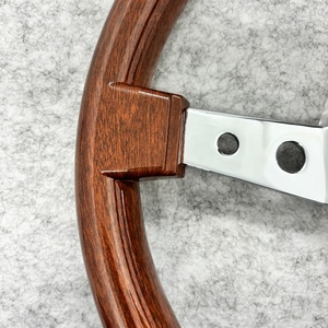 Volant universel classique 350 mm en ABS, 7 branches profondes, électroplaqué, style rétro, en bois de pêche - Product Image 5