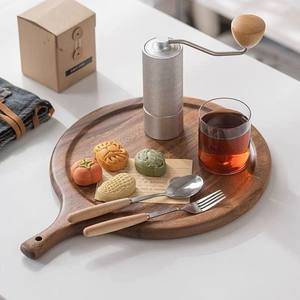 Rettangolo rotondo sud americano noce legno <span class=keywords><strong>Pizza</strong></span> Board con manico taglieri di <span class=keywords><strong>pane</strong></span> per Coffee Shop Resturanut - Product Image 1