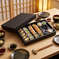 Boîte à emporter personnalisée IMEE avec compartiments pour condiments, idéale pour sushis, tapas, charcuterie, salades, plats frits, sashimi, kimbap, fruits, sandwichs