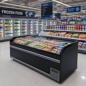 <span class=keywords><strong>Congélateur</strong></span> îlot européen pour supermarché, à couvercle coulissant ouvert en hauteur, pour affichage <span class=keywords><strong>combiné</strong></span> d'aliments surgelés en sac <span class=keywords><strong>et</strong></span> de viande - Product Image 1