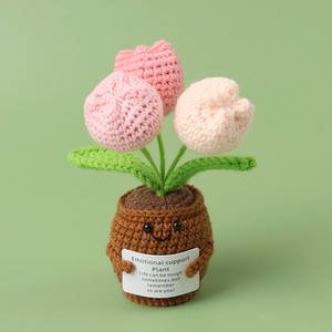 Bunga buatan tangan bunga buatan tangan Crochet Lily of the Valley merajut pot bunga Valentine hadiah Hari - Product Image 2