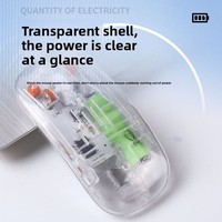 Ratón Óptico Inalámbrico Transparente y Silencioso, Recargable, Modo Dual para Uso en Oficina y Portátiles
