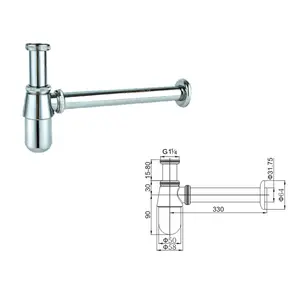 Passoire lavabo <span class=keywords><strong>Siphon</strong></span> Machine bassin piège Offre Spéciale rond salle de bain lavabo bouteille piège or argent CN;ZHE Carton laiton Rose - Product Image 1