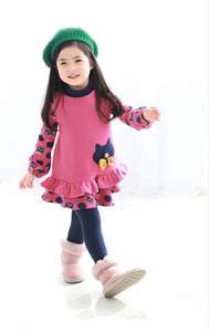 Venta al por Mayor en Línea, Ropa Infantil, Vestido Casual Dulce de Manga Larga con Lazo para Niñas, de Fábrica China - Product Image 3