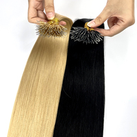 Extensions à micro-anneaux double tirage, cheveux vierges Remy, 50 mèches, 24 pouces, brun foncé, sans couture, fournitures de salon, vente en gros, fabricant OEM