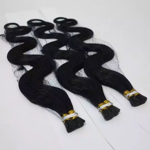 Extensiones de Cabello I-Tip 100% Remy Humano con Queratina Italiana Pre-Adherida, Cutícula Alineada, Doble Trama, Venta al por Mayor para Salones - Product Image 1