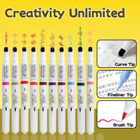 Offre Spéciale – Ensemble de Marqueurs Rouleaux Permanents – 8 Couleurs – Design Courbé – Marqueurs Rouleaux Graffiti avec Pointe de 6 mm
