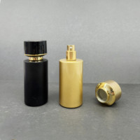 Chine usine conception unique fantaisie 50ml brume vaporisateur rond en verre noir rose or violet luxe atomiseur parfum vaporisateur