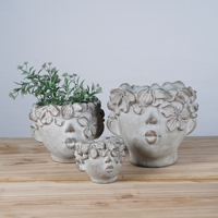 Pots et jardinières en ciment Lianda - Béton gris, écologiques, tendance, style américain, emballés en carton pour la maison et le jardin
