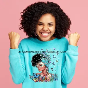 ประวัติศาสตร์สีดําAfro Queenให้พรแม่U Apologetically DopeสาวสีดําMagic DTFล้างทําความสะอาดได้โอนสติกเกอร์สําหรับเสื้อผ้ากระเป๋าJM - Product Image 5