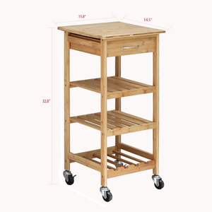 <span class=keywords><strong>Chariot</strong></span> de cuisine en <span class=keywords><strong>bois</strong></span> à roulettes, meubles de cuisine - Product Image 3