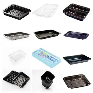 10 Large Rectangle Food Sandwich Platter Stackable Disposable Reusable| Clear Lid Cover Durable Plastic Trays