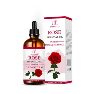 Vendita calda Private Label Vegan naturale profumo di Rose olio da massaggio per la pelle illuminante idratante olio essenziale di rosa