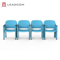 Chaise d'auditorium pliable et flexible Leadcom L-M06, chaise de conférence rembourrée à roulettes, portable, pour salle de conférence scolaire