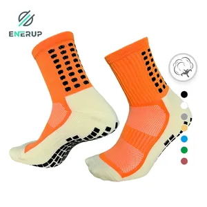 Enerup High Quality football grip socks soccer tape design manufacturer long sport socks with grip