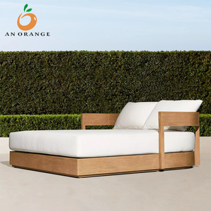 Canapé double en teck pour jardin extérieur, chaise longue de détente pour villa, chaise longue de jardin pour usage extérieur - Product Image 1