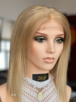 Perruques en cheveux humains naturels Slavic Hair PU Full Lace, aspect réaliste, avec raie, pour remplacement capillaire médical, fournisseur pour cliniques