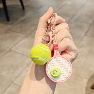 2026 Hot Sale Sports Lovers Key Chain Cute Girls Purse Decoration Women <b>Handbag</b> <b>Charms</b> Lovely Tennis Keychain for Promotion Gift - Product Image 3