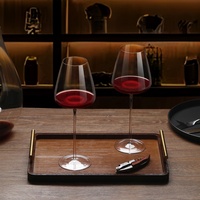 Verre à vin en cristal sans plomb CnGlass - Design moderne de luxe, forme de flûte, fabriqué à la main, écologique, capacité de 650 ml, compatible lave-vaisselle