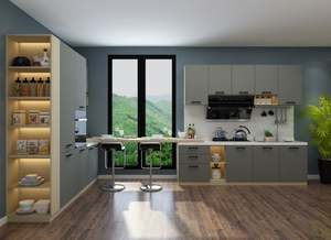 Meuble de restaurant moderne et simple, multifonctionnel, îlot de cuisine, table, contreplaqué personnalisé, imperméable, écologique, facile à nettoyer - Product Image 5