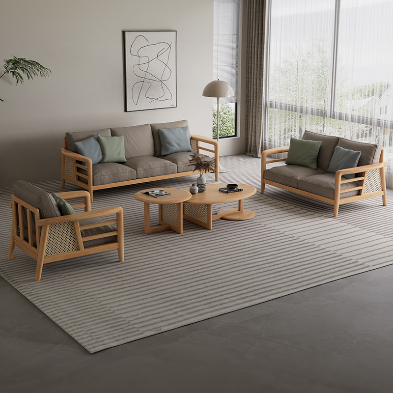 Nordic Solid Wood Sofa Set for