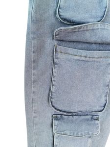 Nuevo Diseño, Jeans de Pierna Recta para Mujer, Elásticos, Holgados, con Múltiples Bolsillos, a la Moda - Product Image 5