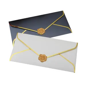 휴일 사무실 확인 송장 편지 우편을위한 하이 퀄리티 사용자 정의 비즈니스 봉투 V-플랩 진주 종이 봉투
