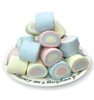 Bonbons de guimauve halal, saveur fruitée, multicolores, en forme de rouleau, doux et moelleux, en sachet
