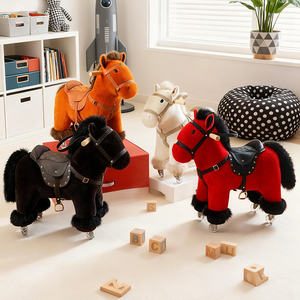 Kinder-Schaukelpferd - Plüsch-Fitness-Schaukelpferd mit Realistischen Galoppgeräuschen & Rutschfestem Sicherheitsring - Product Image 3