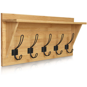 Estante <span class=keywords><strong>de</strong></span> Almacenamiento Multifuncional <span class=keywords><strong>de</strong></span> <span class=keywords><strong>Madera</strong></span> <span class=keywords><strong>de</strong></span> un Solo Nivel, Moderno y Grande, Personalizado, <span class=keywords><strong>para</strong></span> Montar en la Pared, con Ganchos <span class=keywords><strong>para</strong></span> <span class=keywords><strong>Toallas</strong></span>, Ecológico - Product Image 4