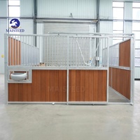 Panneaux de box pour chevaux durables en acier thermolaqué, portables, pour l'avant de l'écurie, système de porte coulissante pour écurie de chevaux, pour ranch et ferme